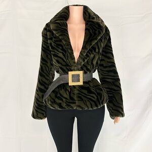 Sanctuary Black and Green Teddy Jacket